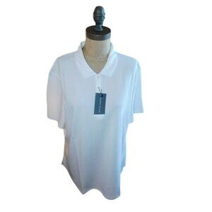 Perry Ellis Size XXL 2X Ladies White Golf Shirt Top NWT Sporty Plus Size